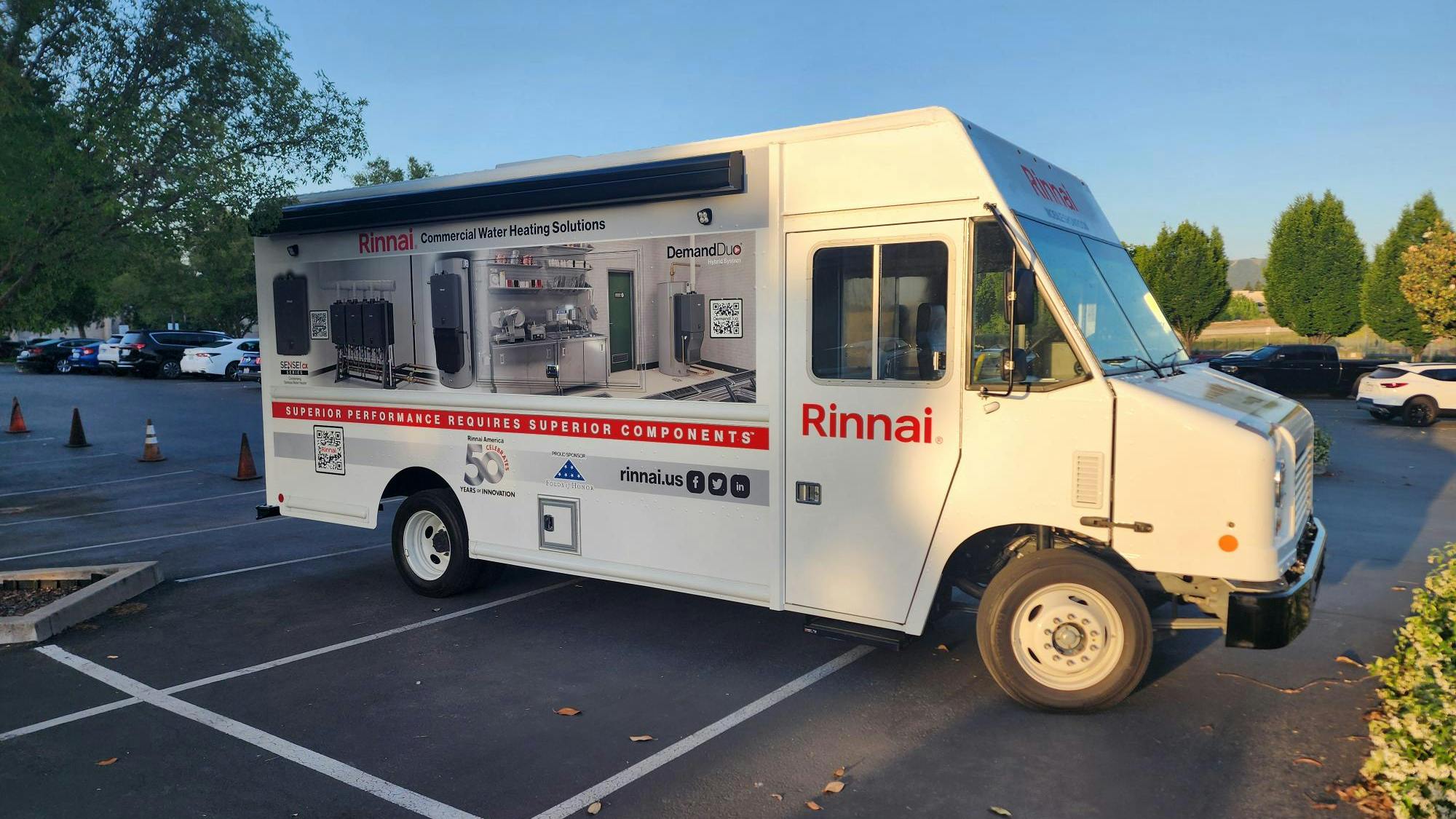 One of the tour's 26-foot long mobile showroom vans.
