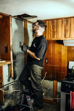 Nick Hotujec on a job. Nick Hotujec on a job.