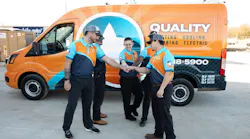 Quality Heating, Cooling, Plumbing & Electric team members celebrate the company's 10th anniversary. Since it opened in 2014, the Oklahoma-based home service company has grown from one location to three and continues to add residential services.