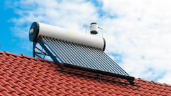 Solar-powered water heater. Solar-powered water heater.