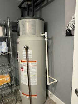 A heat pump water heater. A heat pump water heater.
