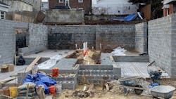 The new-construction project was a four-unit apartment building in Belleville. Trentacost and his team worked on the under-slab plumbing. The new-construction project was a four-unit apartment building in Belleville. Trentacost and his team worked on the under-slab plumbing.