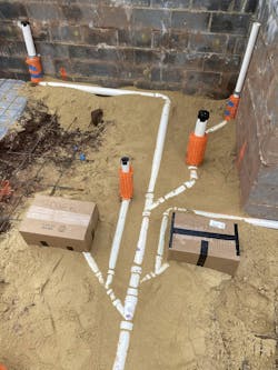 The rough-in aspects of the installation in Belleville were completed on schedule and all of the pipes passed inspection. The rough-in aspects of the installation in Belleville were completed on schedule and all of the pipes passed inspection.