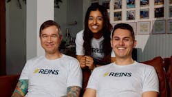 Reins founders Chris Buttenham, Alex Sopinka and Sarah Khuwaja. Reins founders Chris Buttenham, Alex Sopinka and Sarah Khuwaja.