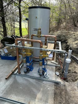 Pump risers and strut. Pump risers and strut.