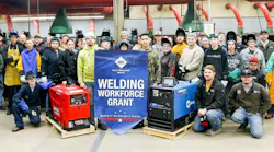 Some of the welding trainees who will be benefiting from the new grants.