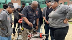 A Bradford White technical field trainer providse in-person plumbing training to Bullard-Havens students. A Bradford White technical field trainer providse in-person plumbing training to Bullard-Havens students.