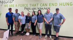 Bradford White employees lending a helping hand at the Philabundance hunger relief center.