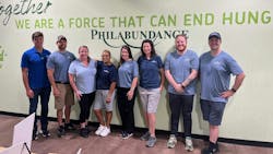 Bradford White employees lending a helping hand at the Philabundance hunger relief center. Bradford White employees lending a helping hand at the Philabundance hunger relief center.