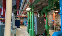 Another view of the shared mechanical room showcasing the geothermal heating and cooling equipment. Another view of the shared mechanical room showcasing the geothermal heating and cooling equipment.
