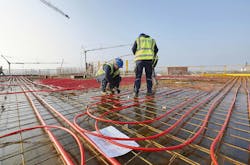 With a special oxygen diffusion barrier, REHAU RAUPEX® O2 barrier crosslinked polyethylene (PEXa) pipe limits oxygen permeability for optimal performance in hydronic and radiant heating and cooling systems. With a special oxygen diffusion barrier, REHAU RAUPEX® O2 barrier crosslinked polyethylene (PEXa) pipe limits oxygen permeability for optimal performance in hydronic and radiant heating and cooling systems.