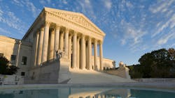 The front of the US Supreme Court in Washington, DC, at dusk. The front of the US Supreme Court in Washington, DC, at dusk.