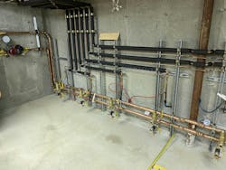 The new refrigerant lines insulated and under pressure. The new refrigerant lines insulated and under pressure.