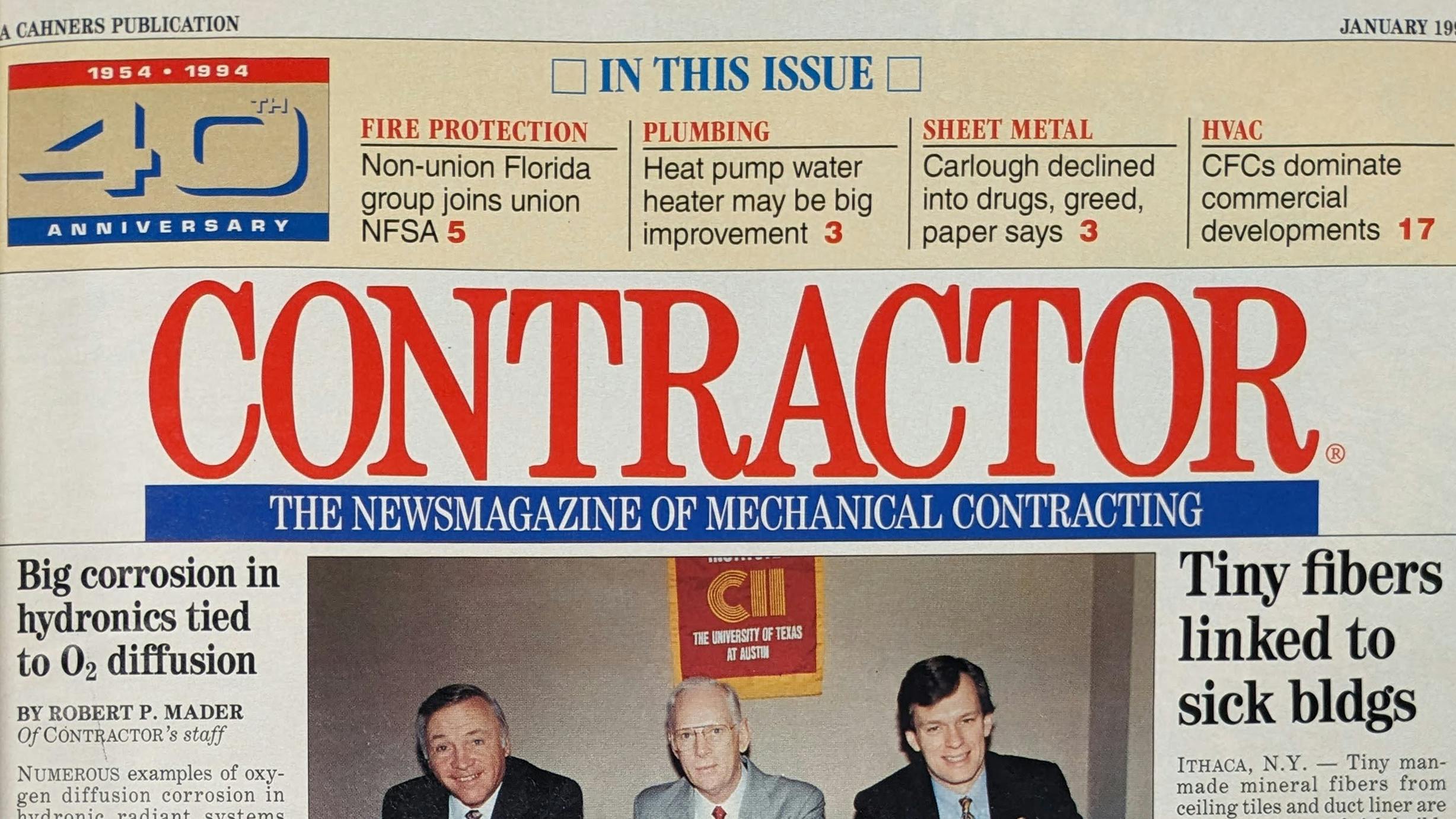 The CONTRACTOR masthead as it appeared in January of 1994.