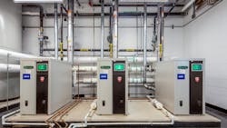 Three of the AWH0800NPM units installed in the Miller Electric Center. Three of the AWH0800NPM units installed in the Miller Electric Center.