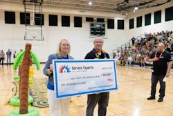 The check presentation. Juli Miller from Make-a-Wish Ohio, Kentucky, and Indiana, and BW/Cook Service Experts GM Joe Phillips. The check presentation. Juli Miller from Make-a-Wish Ohio, Kentucky, and Indiana, and BW/Cook Service Experts GM Joe Phillips.