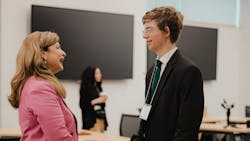 Debra Deihl, a recent Ferguson retiree with over 25 years of service, engages with a scholarship recipient, offering guidance and encouragement as they prepare to embark on their careers in the skilled trades. As the former Senior VP of Financial Services at Ferguson, Deihl cultivated a culture of service within her teams. Debra Deihl, a recent Ferguson retiree with over 25 years of service, engages with a scholarship recipient, offering guidance and encouragement as they prepare to embark on their careers in the skilled trades. As the former Senior VP of Financial Services at Ferguson, Deihl cultivated a culture of service within her teams.