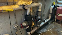 Chilled water pumps without pressure gauges—we routinely use a test gauge on circulators so we can determine system flow from the pump curve. Chilled water pumps without pressure gauges—we routinely use a test gauge on circulators so we can determine system flow from the pump curve.