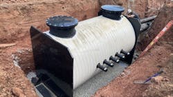 A HDPE vault for connections of ground loop piping. A HDPE vault for connections of ground loop piping.