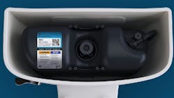 A Flushmate pressure-assisted flushing system. A Flushmate pressure-assisted flushing system.