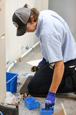 A contestant on day one of the WorldSkills competition. A contestant on day one of the WorldSkills competition.