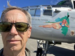 The author, with a B-17 in the Commemorative Air Force in the background. The author, with a B-17 in the Commemorative Air Force in the background.
