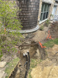 New chilled water supply and return through the foundation. New chilled water supply and return through the foundation.