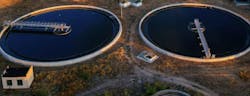 Overhead view of a wastewater treatment center using ferrous chlorate. Overhead view of a wastewater treatment center using ferrous chlorate.