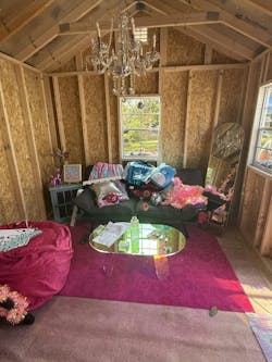 An interior view of Stella's shed. An interior view of Stella's shed.