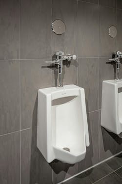 A bank of SU-1009 Vitreous China Washdown Urinals. A bank of SU-1009 Vitreous China Washdown Urinals.