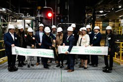 The ribbon-cutting ceremony for the launch of eSteam, Vicinity's carbon-free thermal energy solution. The ribbon-cutting ceremony for the launch of eSteam, Vicinity's carbon-free thermal energy solution.