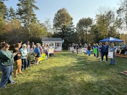 50 of Axelson family and friends lined the driveway to celebrate her arrival home. 50 of Axelson family and friends lined the driveway to celebrate her arrival home.