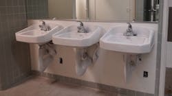 A section of the remodeled bathroom. A section of the remodeled bathroom.