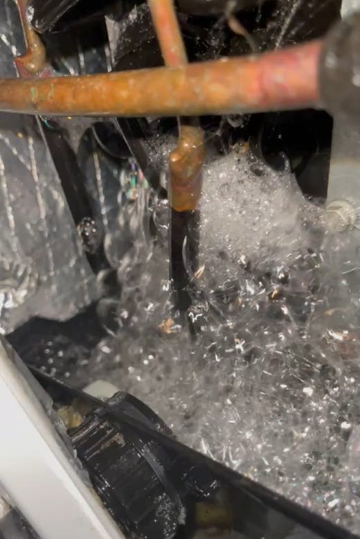 A leaking coil causing the condensate sensor to trip.