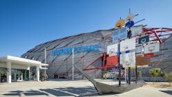 Intuit Dome, the new state-of-the-art home of the NBA’s LA Clippers. Intuit Dome, the new state-of-the-art home of the NBA’s LA Clippers.