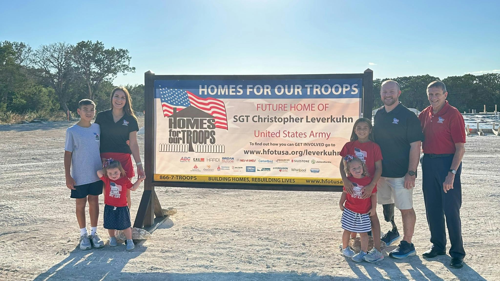 Army SGT Christopher Leverkuhn (pictured with his family) will receive the 5 millionth product, a SENSEI&circledR; RX Series, for his home currently under construction in Kerrville, Texas.