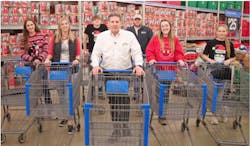 Jimmy Hiller and members of the Hiller family prior to beginning their shopping spree. Jimmy Hiller and members of the Hiller family prior to beginning their shopping spree.