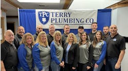 A group shot of the Terry Plumbing Co. team. A group shot of the Terry Plumbing Co. team.