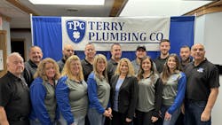 A group shot of the Terry Plumbing Co. team. A group shot of the Terry Plumbing Co. team.