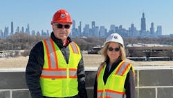 Luke and Kelly Castrogiovanni with the iconic Chicago skyline. Luke and Kelly Castrogiovanni with the iconic Chicago skyline.
