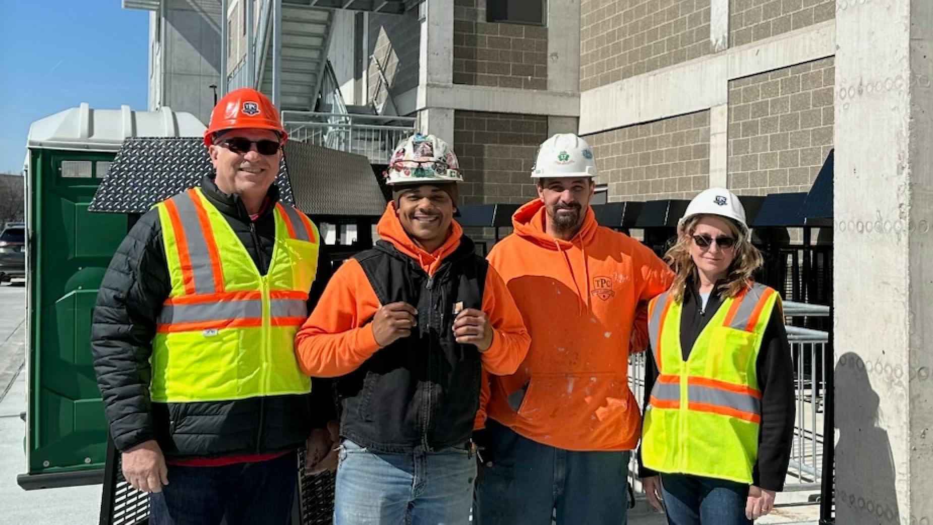 Members of the TPC Plumbing crew on the job site.