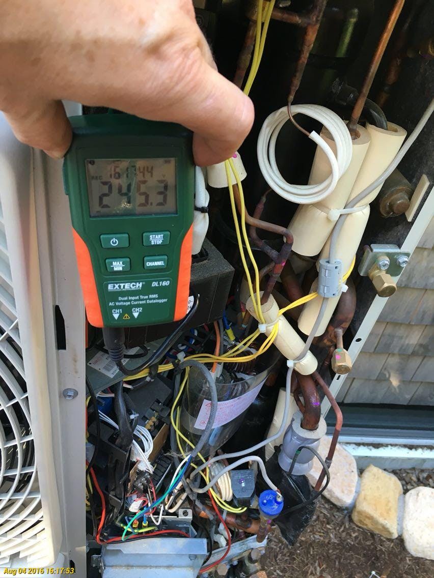 Datalogger used to measure incoming voltage.