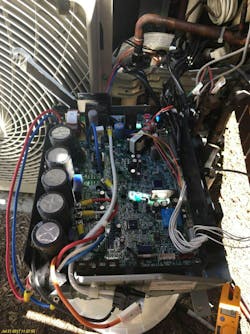 Dismantling the heat pump to replace main board. Dismantling the heat pump to replace main board.