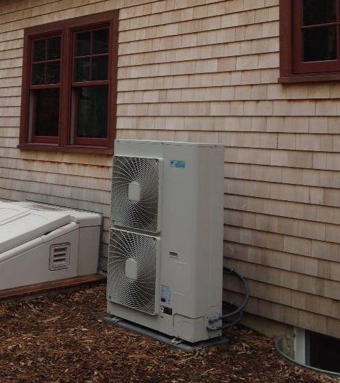 The outside heat pump.