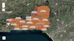 A view of the Palisades Fire from the Cal Fire web site. A view of the Palisades Fire from the Cal Fire web site.