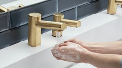 The Verge touchless faucet and soap dispenser set. The Verge touchless faucet and soap dispenser set.