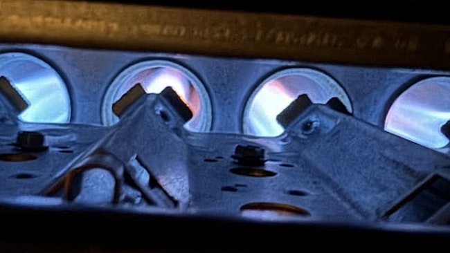 An inside look at the heat exchanger of a forced-air furnace.
