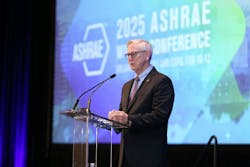 ASHRAE Presdient Dennis Knight addresses the Society at the 2025 Winter Conference. ASHRAE Presdient Dennis Knight addresses the Society at the 2025 Winter Conference.