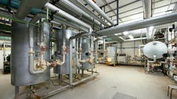 A modern boiler room. A modern boiler room.