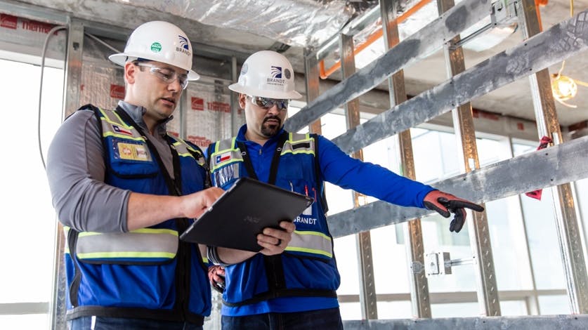 Using plumbing software in the field.